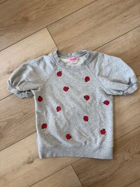 kate spade Gray Sweatshirt with Red Apple Motif